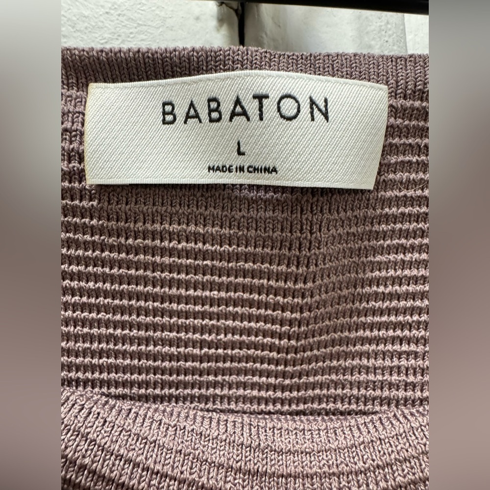 NWOT Aritzia Babaton Sculpt Knit Mini Skirt Large Mauve - Picture 5 of 6